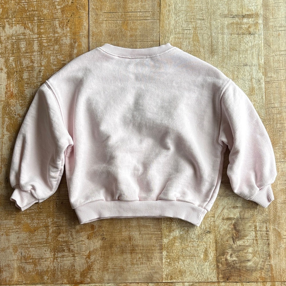 Zara Girls Pink Bow Sweatshirt 3yr - Picture 4 of 4